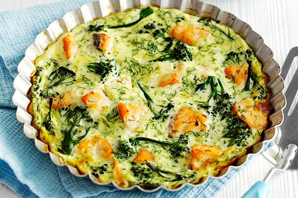 Crustless Quiche Recipe With Salmon and Broccoli