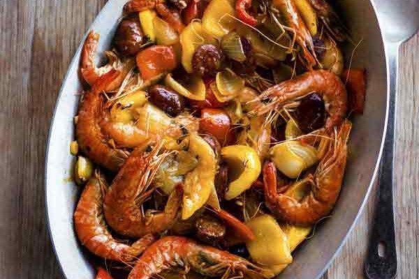 Spanish Prawns Recipe with Peppers and Aioli