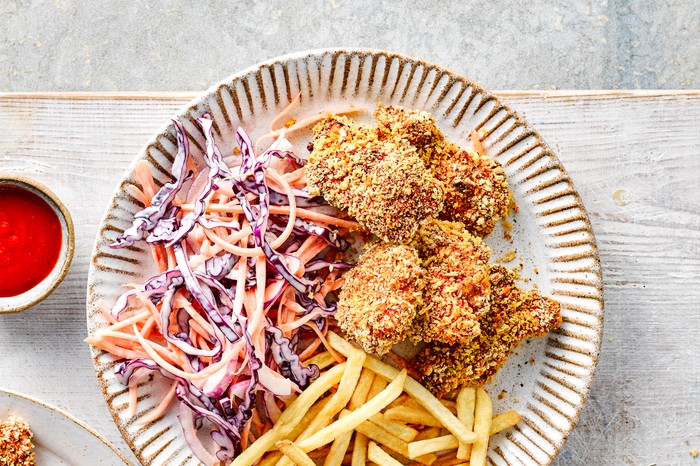 Oven Fried Chicken Recipe with Slaw