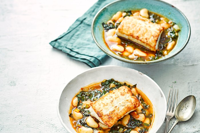 Pan Fried Cod Recipe with Butter Beans